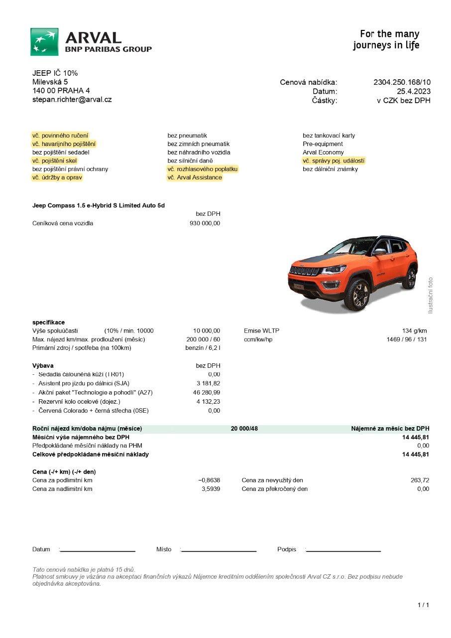 Jeep Compass 1,5 T e-hybrid 130k AT FWD S LIMITED *174* e