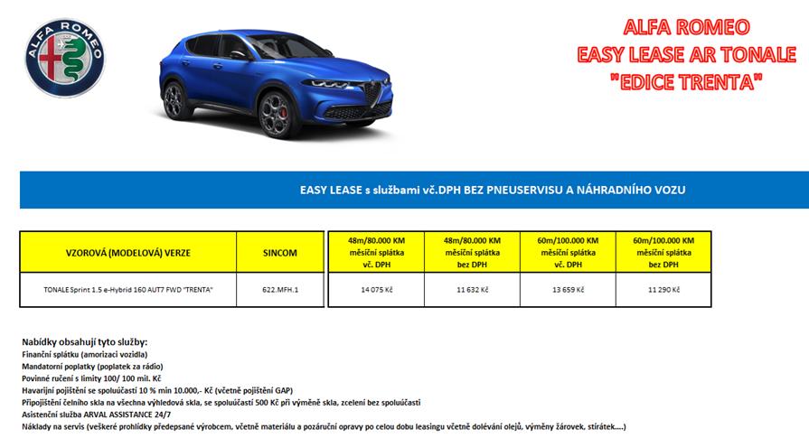 Alfa Romeo Tonale 1.5 T e-Hybrid 160k AT EDICE TRENTA *694* k